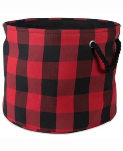 Shop Design Imports Storage Bin Buffalo Check, Round In Red