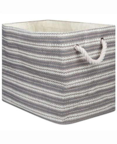 Shop Design Imports 17" Rectangle Basket Weave Storage Bin In Grey