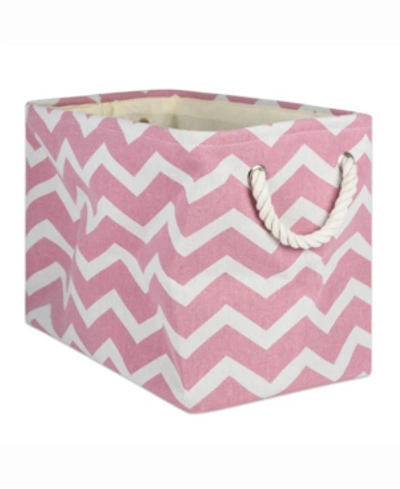 Shop Design Imports Design Import Storage Bin Chevron, Rectangle In Pink