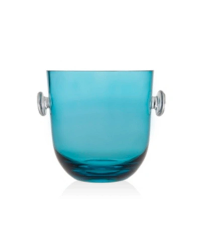 Shop Godinger Novo Rondo Sea Blue Ice Bucket In Aqua