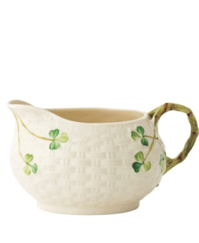 Shop Belleek Pottery Shamrock Cream Jug In Open White