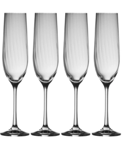 Shop Belleek Pottery Erne Flute Glass Set Of 4 In Clear