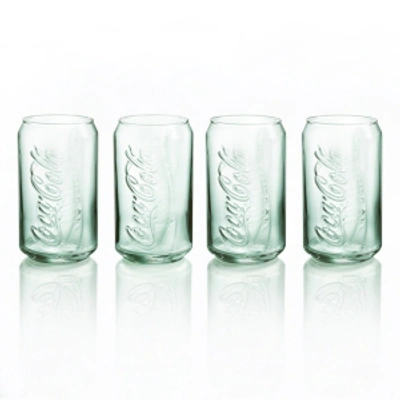 Shop Luminarc Coca-cola Glass Can Georgia Green- Set Of 4 In Clear