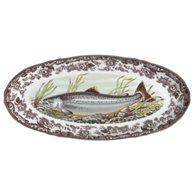 Shop Spode Woodland King Salmon Fish Dish In Brown