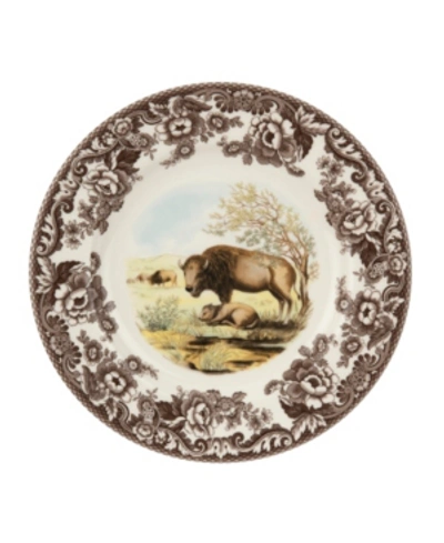 Spode Woodland Bison Dinner Plate In Brown