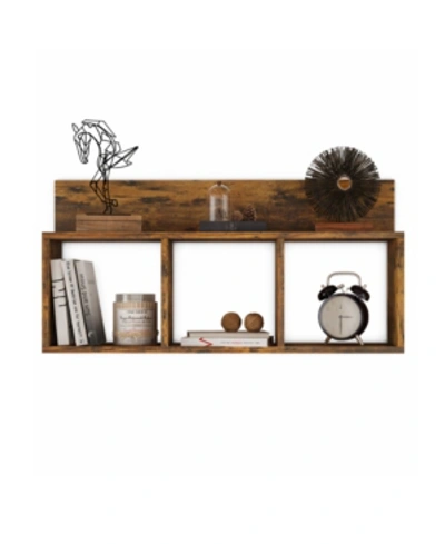 Shop Danya B . Triple Cubed Shelf With Ledge In Brown