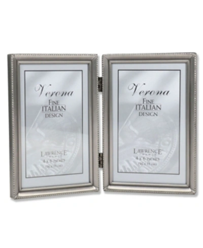 Shop Lawrence Frames Antique Pewter Hinged Double Picture Frame In Silver