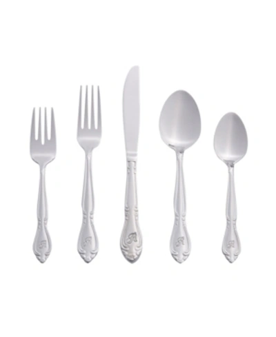 Shop Riverridge Home Riverridge Rose 46 Piece Monogrammed Flatware Set In Silver