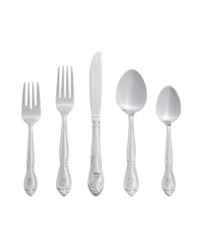 Shop Riverridge Home Riverridge Rose 46 Piece Monogrammed Flatware Set In Silver