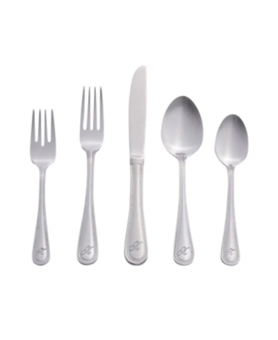 Shop Riverridge Home Riverridge Beaded 46 Piece Monogrammed Flatware Set In Silver