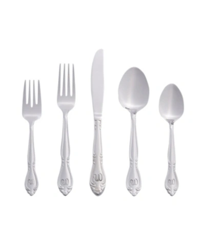 Shop Riverridge Home Riverridge Rose 46 Piece Monogrammed Flatware Set In Silver