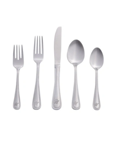 Shop Riverridge Home Riverridge Beaded 46 Piece Monogrammed Flatware Set In Silver