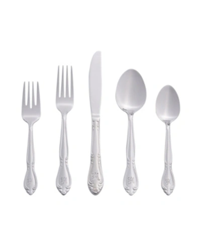 Shop Riverridge Home Riverridge Rose 46 Piece Monogrammed Flatware Set In Silver