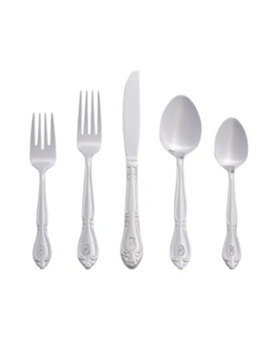 Shop Riverridge Home Riverridge Rose 46 Piece Monogrammed Flatware Set In Silver