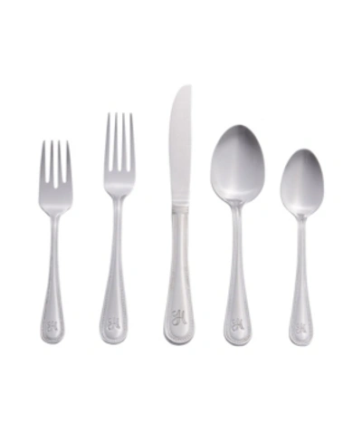 Shop Riverridge Home Riverridge Beaded 46 Piece Monogrammed Flatware Set In Silver