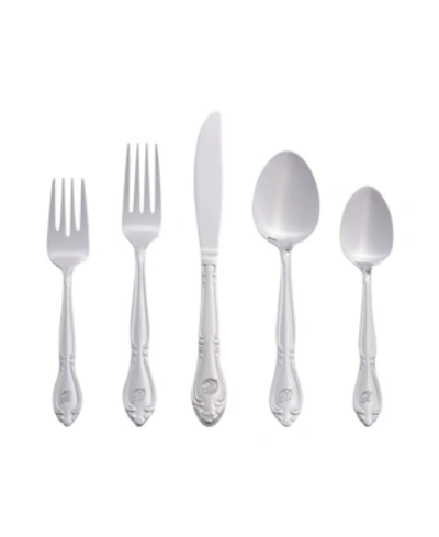 Shop Riverridge Home Riverridge Rose 46 Piece Monogrammed Flatware Set In Silver