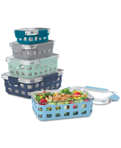 Ello Duraglass Mixed 10-pc. Food Storage Container Set, Blue In Blue