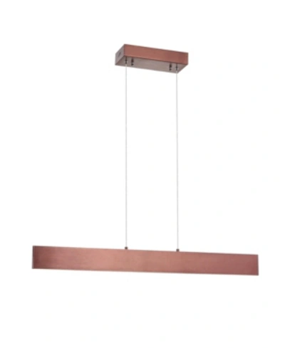 Jonathan Y Draper 32in Dimmable Adjustable Integrated Led Metal Linear Pendant In Anodized Bronze