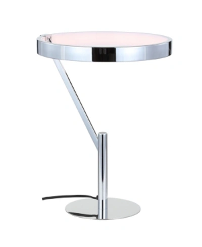 Jonathan Y Owen 18" Integrated Led Metal Table Lamp In Chrome