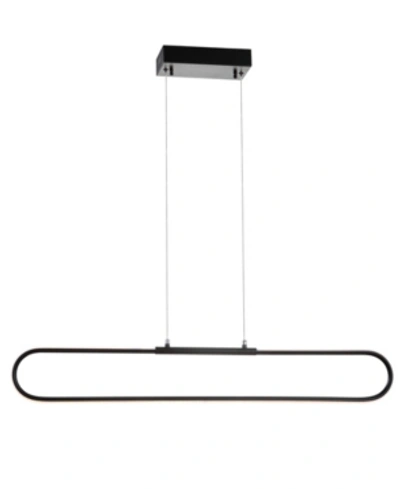 Shop Jonathan Y Ned 39" Dimmable Adjustable Integrated Led Metal Linear Pendant In Black