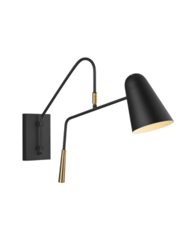 Shop Ed Ellen Degeneres Simon 1-light Wall Sconce In Midnight Black