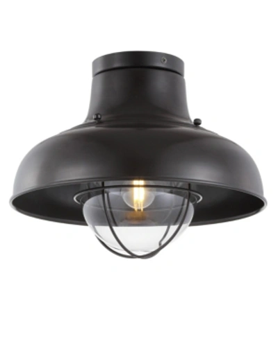 Shop Jonathan Y Cameron 13" Metal Led Semi-flush Mount In Oil Rubbed Bronze