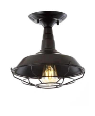 Jonathan Y Gabe 10.2" Metal Led Semi-flush Mount In Oil Rubbed Bronze