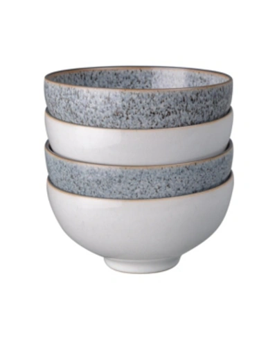 Denby Studio Grey/white 4 Piece Rice Bowl Set In Studio Grey