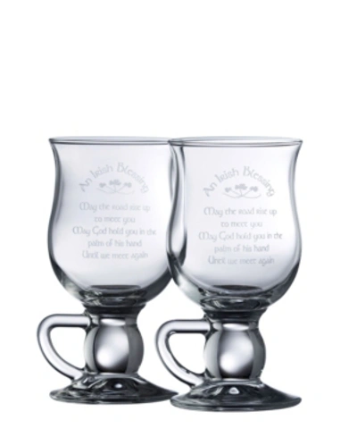 Shop Belleek Pottery Irish Blessing Latte Glass Pair In Clear
