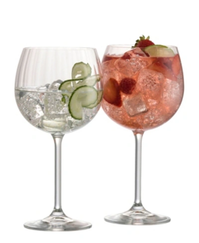 Shop Belleek Pottery Erne Gin And Tonic Glass Pair In Clear