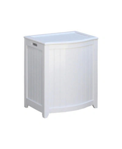 Shop Oceanstar Bowed Front Veneer Laundry Wood Hamper With Interior Bag In White