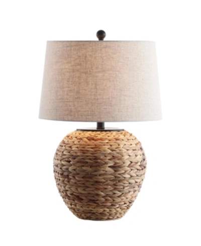 Jonathan Y Alaro 24.5" Banana Leaf Basket Led Table Lamp In Natural