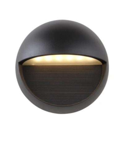 Jonathan Y Orbe 6.25" Outdoor Metal/glass Integrated Led Sconce In Black