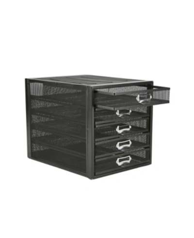 Shop Mind Reader 5 Drawer Storage Cabinet, Heavy Duty Multi In Black