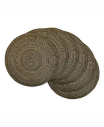 Shop Design Imports Variegated Round Polypropylene Woven Placemat, Set Of 6 In Brown