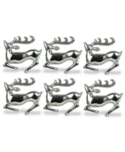 Shop Design Imports Stag Napkin Ring, Set Of 6 In Silver