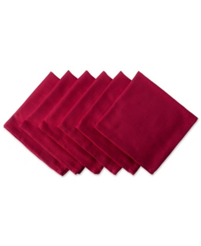 Design Imports Variegated Napkin, Set Of 6 In Red