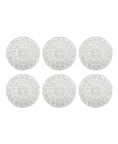 Design Imports Woven Paper Round Placemat, Set Of 6 In Silver