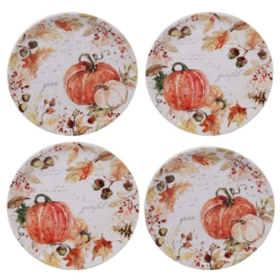 Certified International Harvest Splash Salad Plate, Set Of 4 In Multicolored