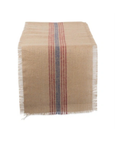 Shop Design Imports Burlap Table Runner 14" X 108" In Blue