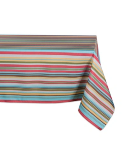 Shop Design Imports Summer Stripe Outdoor Tablecloth With Zipper 60" X 84" In Open Misce