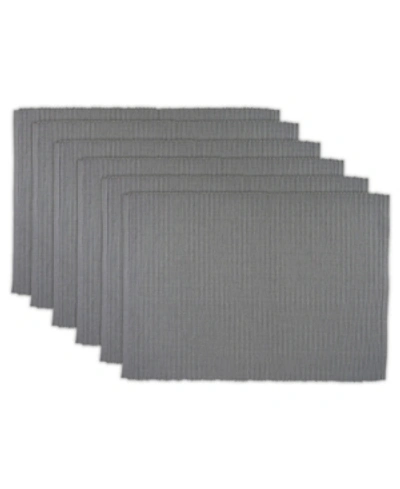 Shop Design Imports Ribbed Placemat, Set Of 6 In Grey