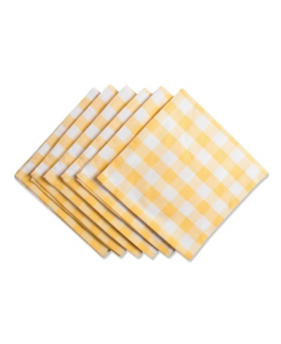 Shop Design Imports Checkers Napkin, Set Of 6 In Yellow