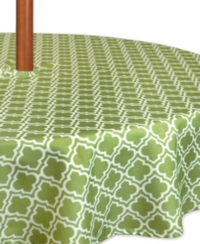 Shop Design Imports Lattice Outdoor Tablecloth With Zipper 60" Round In Green