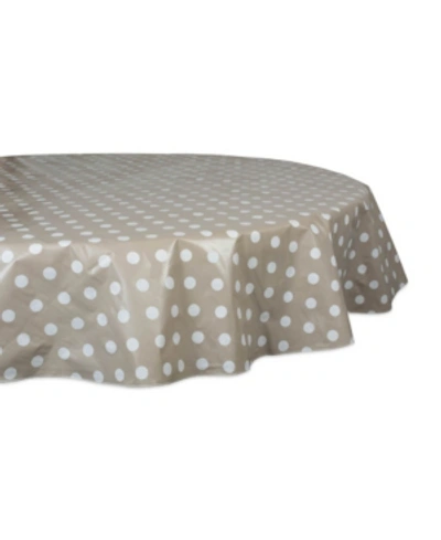 Shop Design Imports Polka Dot Vinyl Tablecloth 70" Round In Nude Or Na