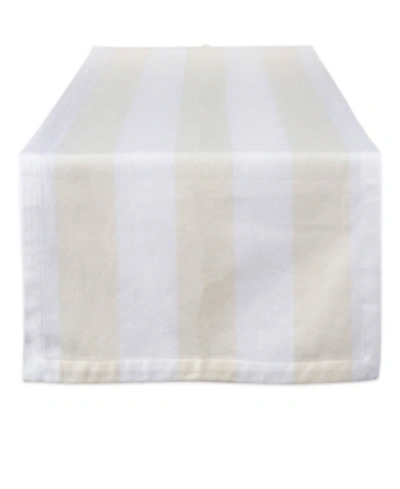 Shop Design Imports Dobby Stripe Table Runner 18 X 108" In White
