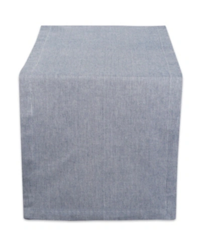 Shop Design Imports Solid Chambray Table Runner 14" X 108" In Blue