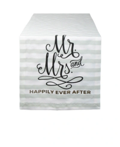 Shop Design Imports Mr. Mrs. Table Runner 14" X 72" In White