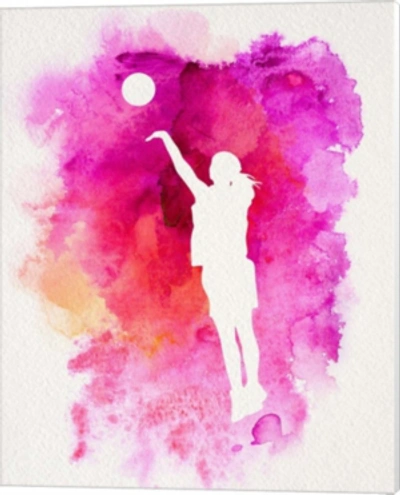 Shop Metaverse Basketball Girl Watercolor Silhouette Inverted Part Iv By Sports Mania Canvas Art In Multi