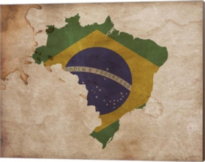 Shop Metaverse Map With Flag Overlay Brazil By Color Me Happy Canvas Art In Multi